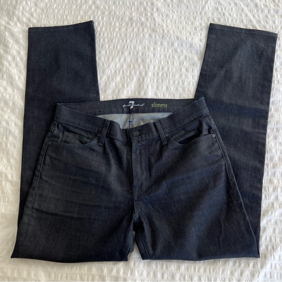 NWOT 7 for All Mankind Slimmy Jeans in Deep Indigo, Size 33 - Picture 4 of 9